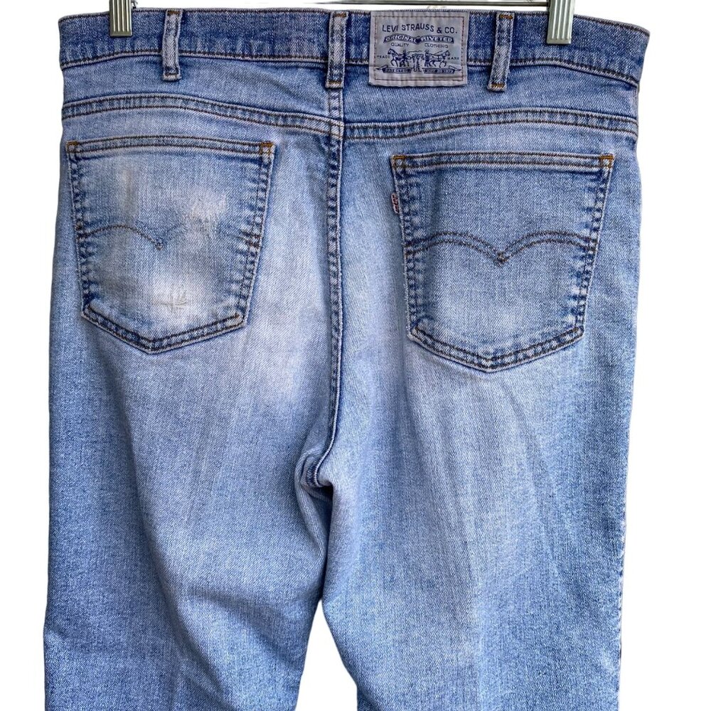 Vintage Levis 530 Flex Jeans Sz 34x29 Trevira Polyester Light Blue RARE Y2K USA - Picture 12 of 13